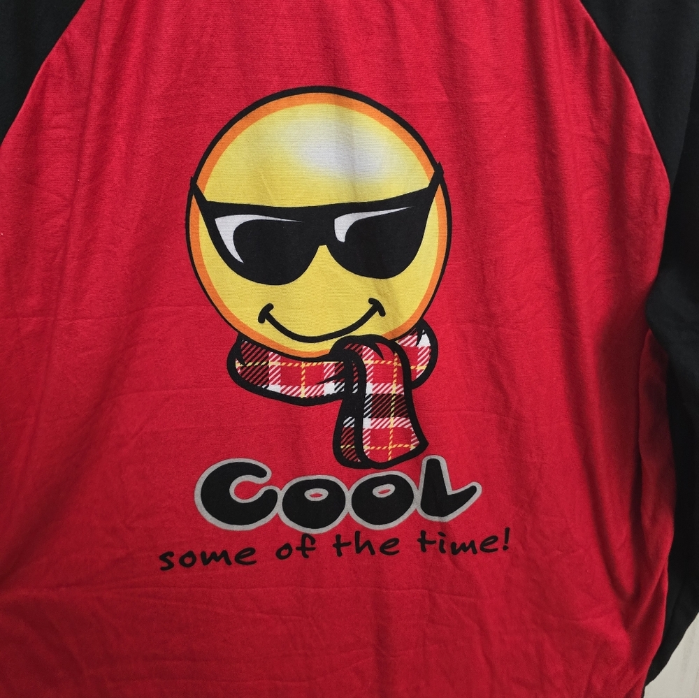 Pjs + Pancakes Cool Emoji Long Sleeve Pajama Shirt Womens Dize XL - Picture 2 of 5